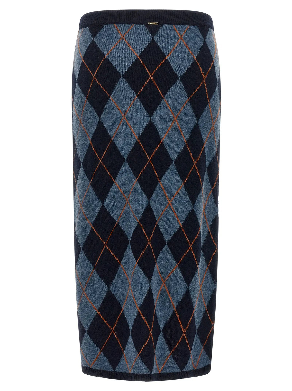 Twinset Blue Viscose Midi Skirt