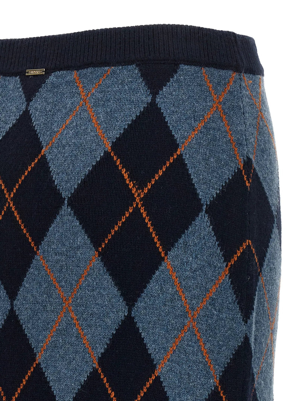 Twinset Blue Viscose Midi Skirt