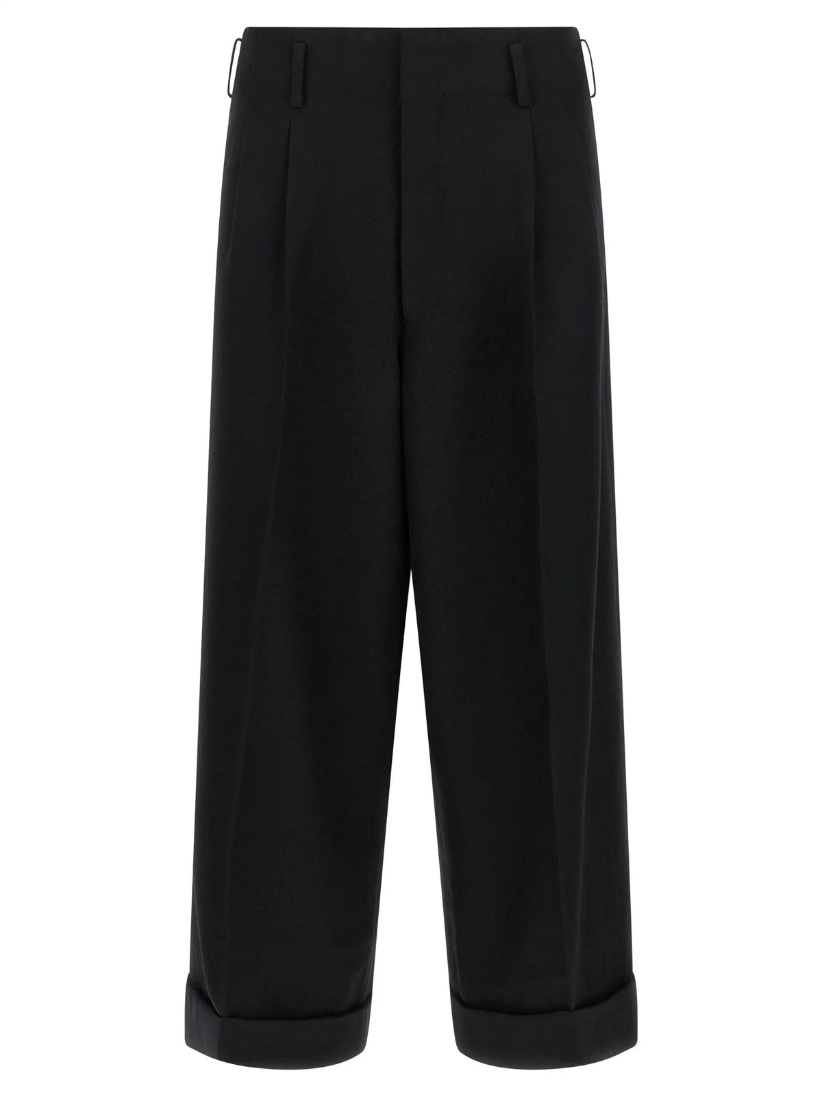 Pantalon court en laine noire Comme des Garçons