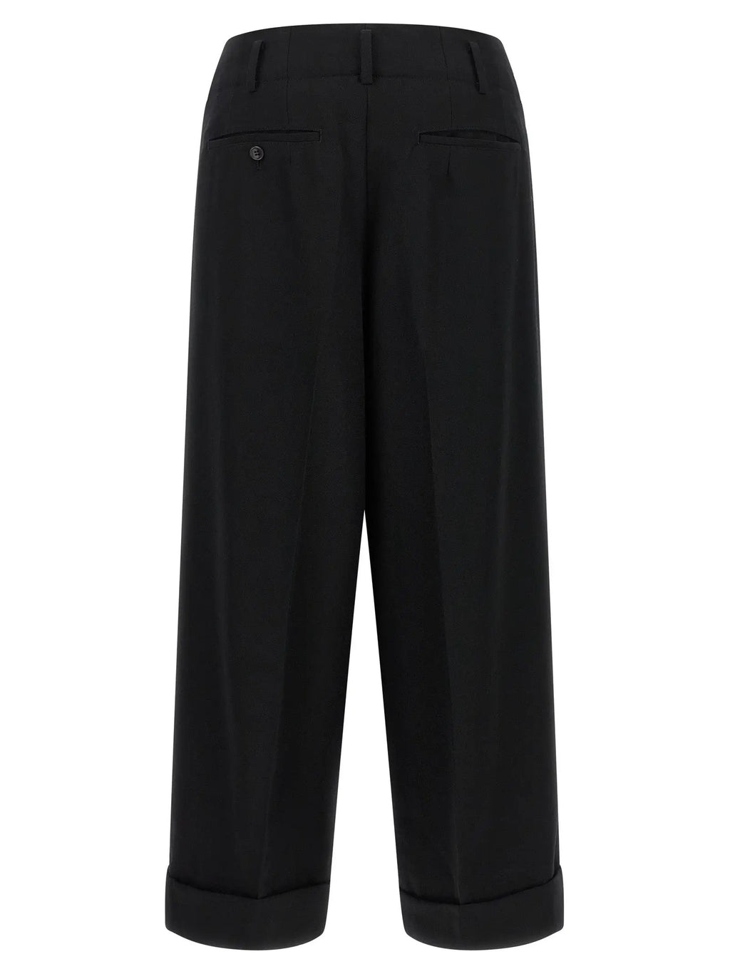 Pantalon court en laine noire Comme des Garçons