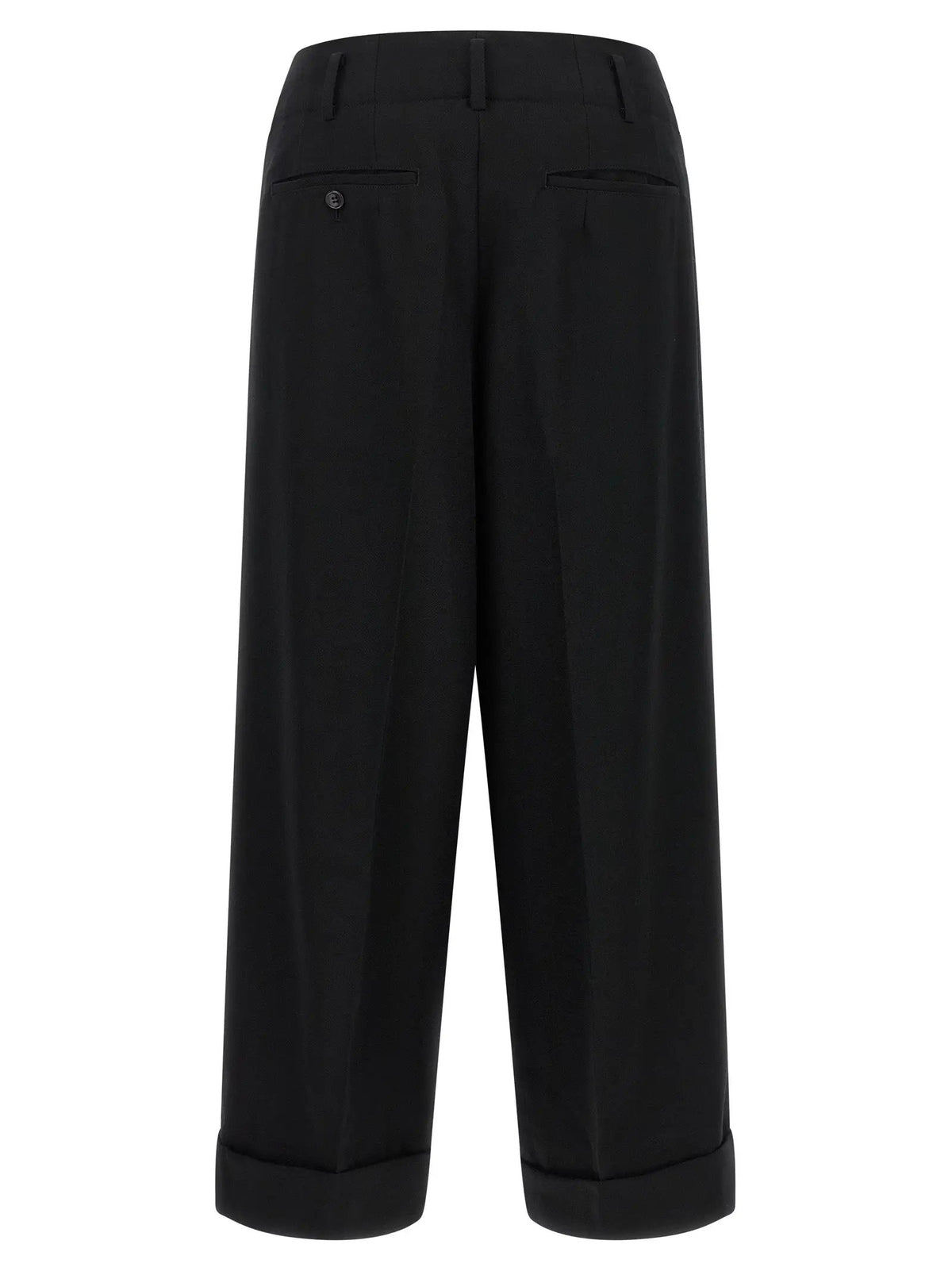 Pantalon court en laine noire Comme des Garçons