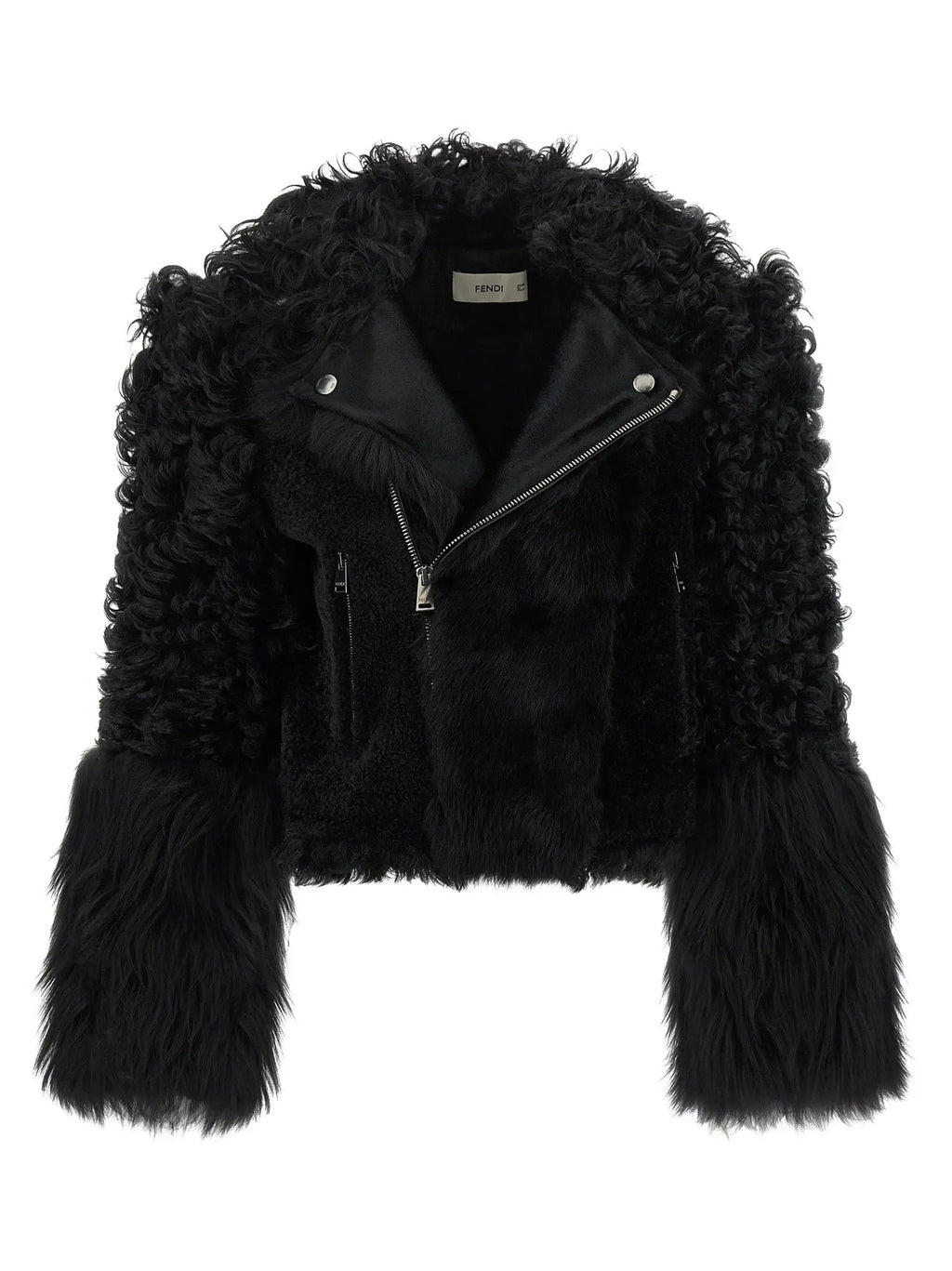 Fendi Black Lamb Leather Biker Jacket