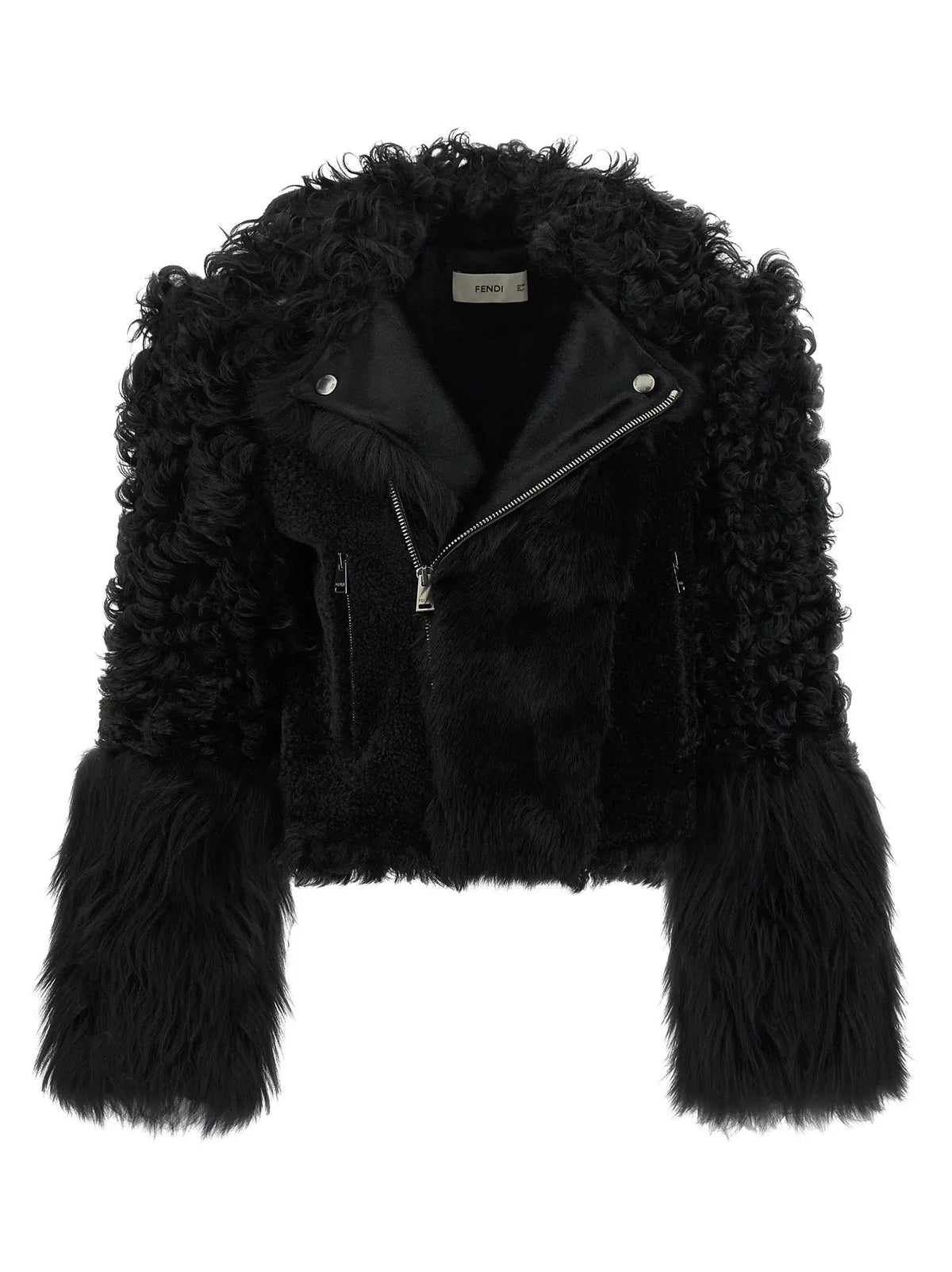 Fendi Black Lamb Leather Biker Jacket