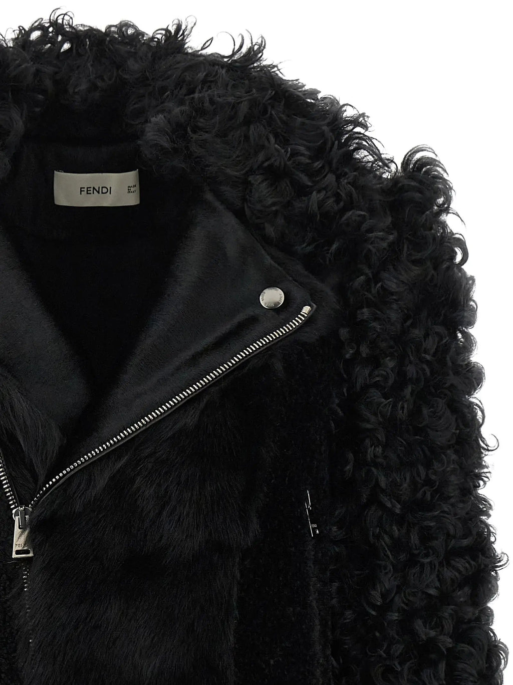 Fendi Black Lamb Leather Biker Jacket