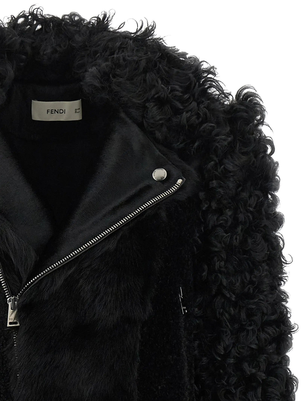 Fendi Black Lamb Leather Biker Jacket