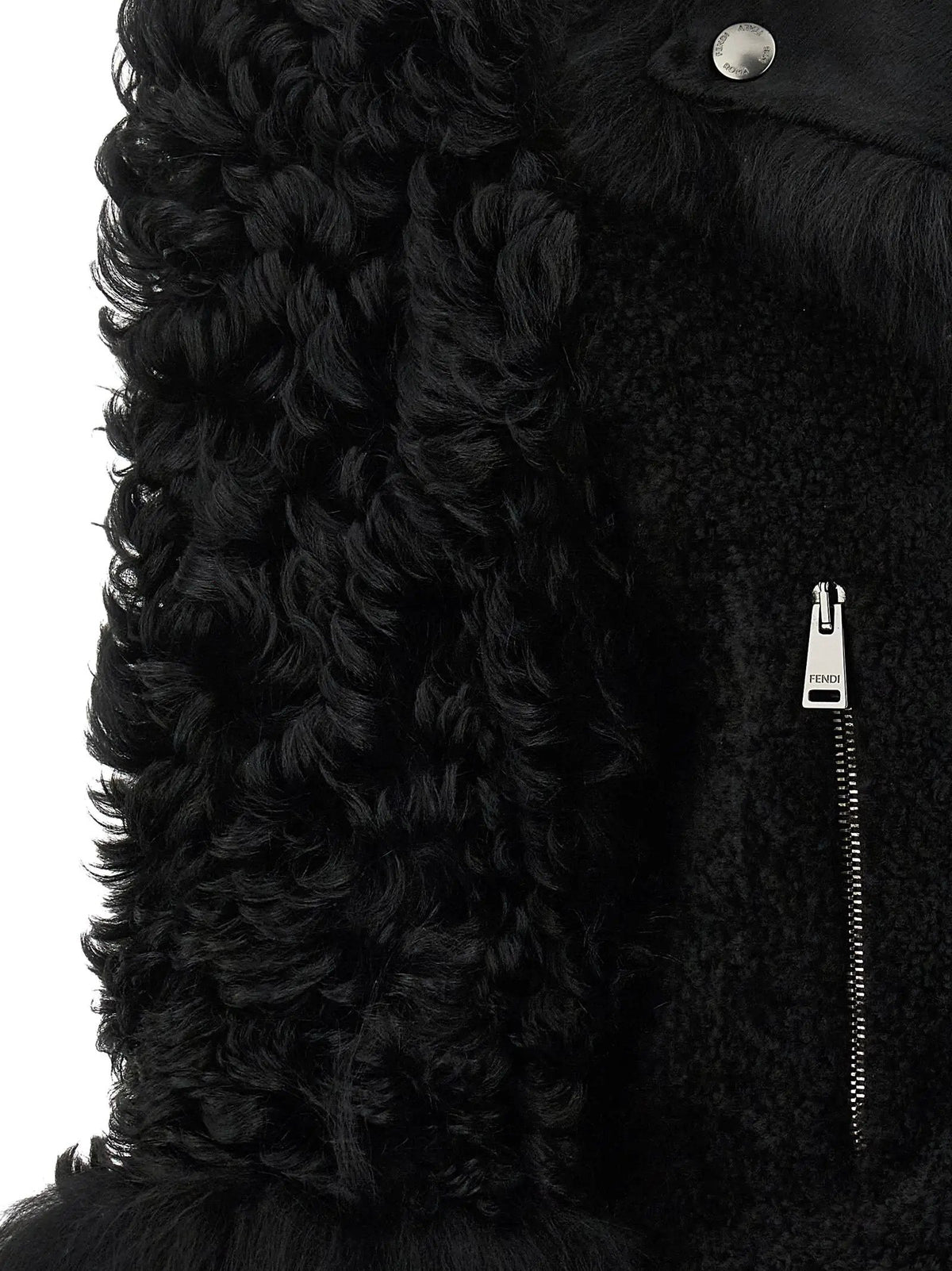 Fendi Black Lamb Leather Biker Jacket