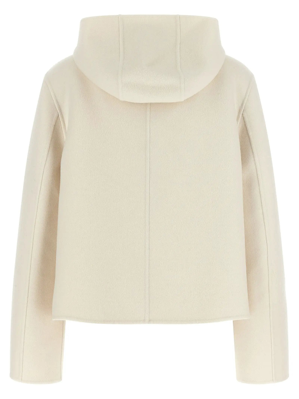 Fendi White Virgin Wool Full-Length Jacket