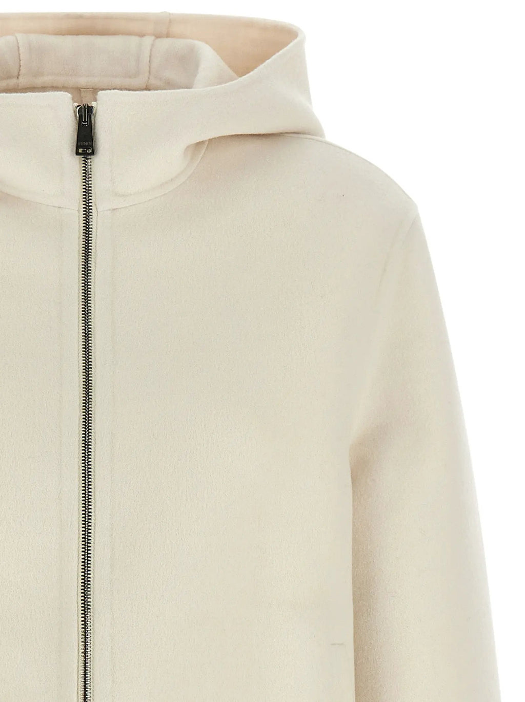 Fendi White Virgin Wool Full-Length Jacket