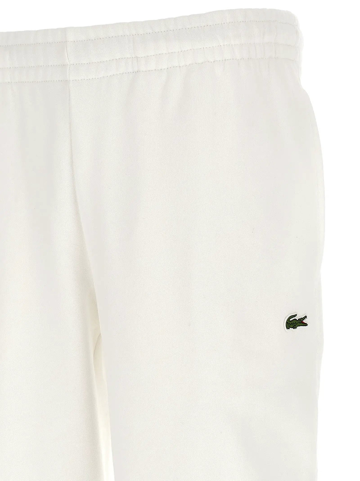 Lacoste White Cotton Joggers (Workout Pants)