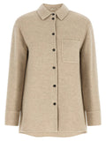'S Max Mara Beige Virgin Wool Shell Jacket