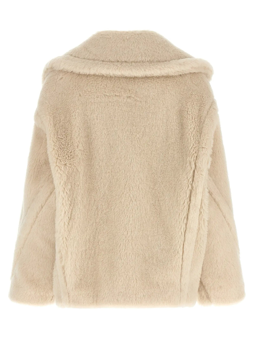 Max Mara White Alpaca Leather Coat
