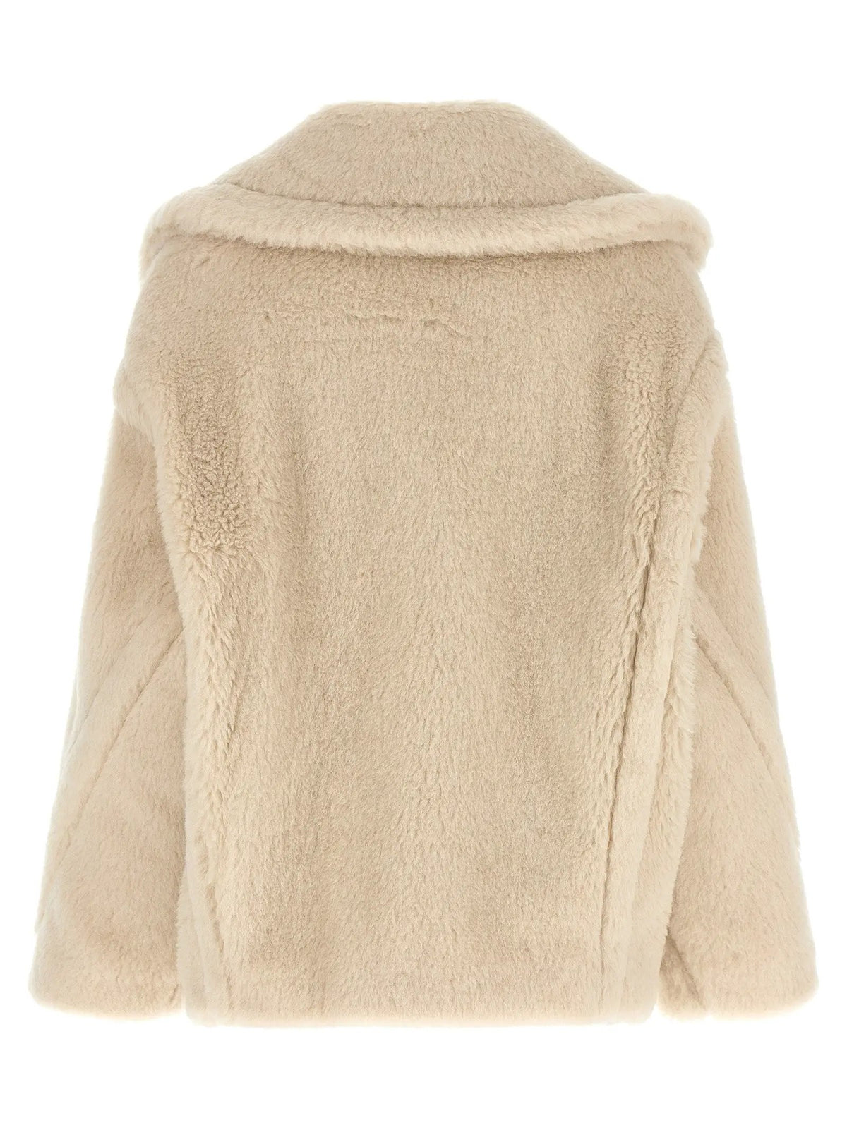 Max Mara White Alpaca Leather Coat