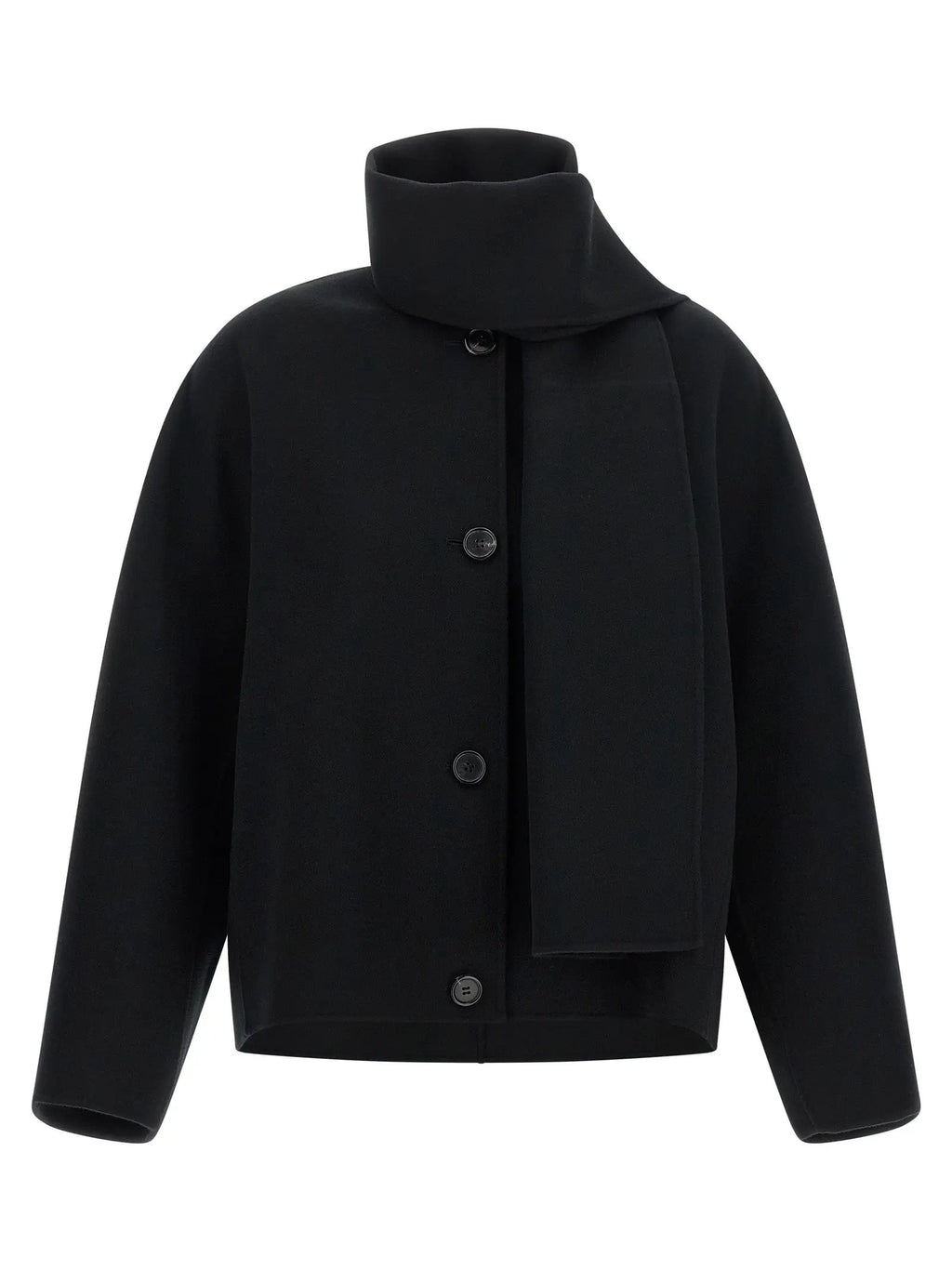 'S Max Mara Black Wool Full-Length Jacket