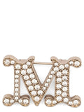 Broche en métal doré Max Mara
