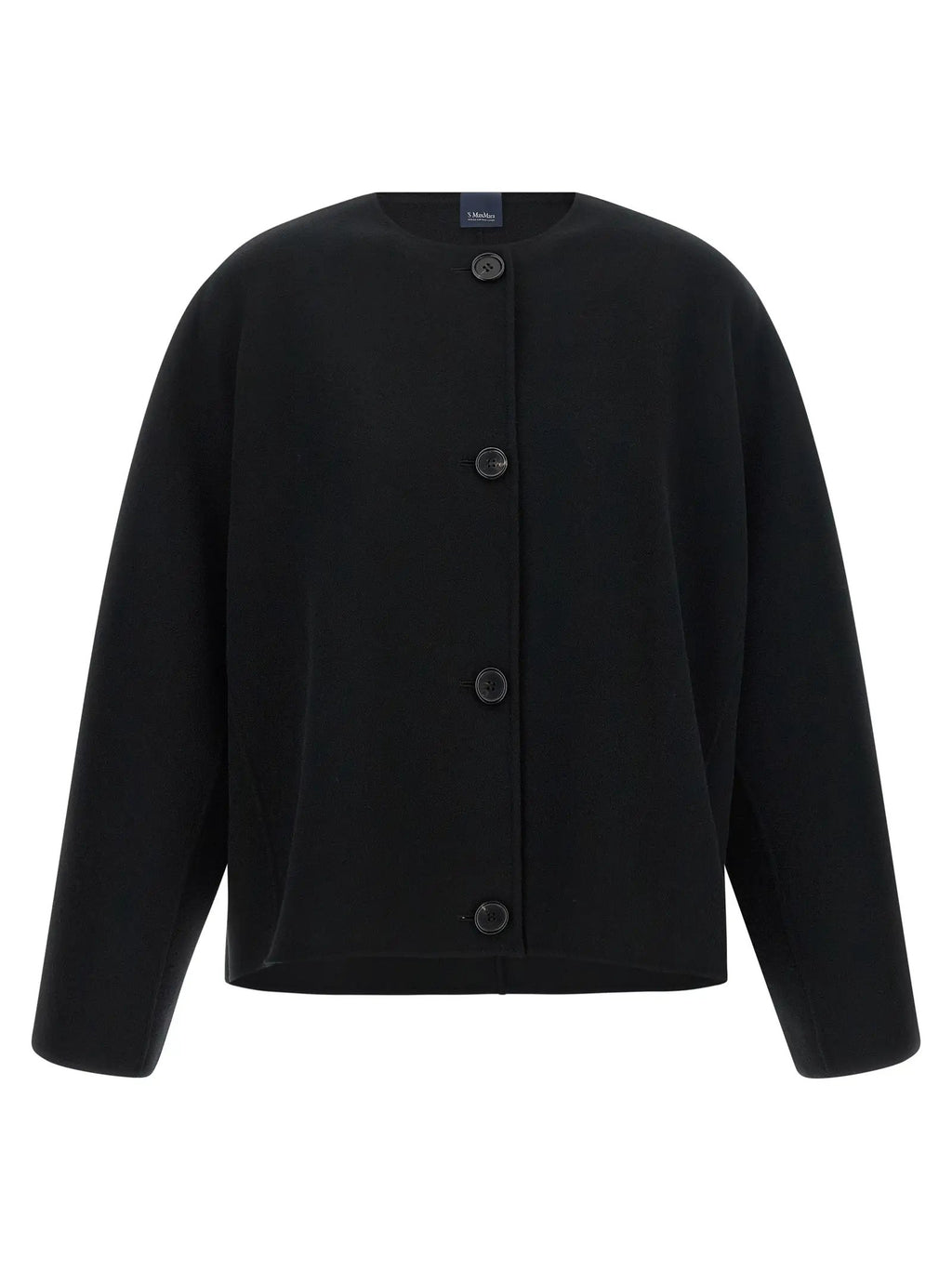 'S Max Mara Black Wool Full-Length Jacket