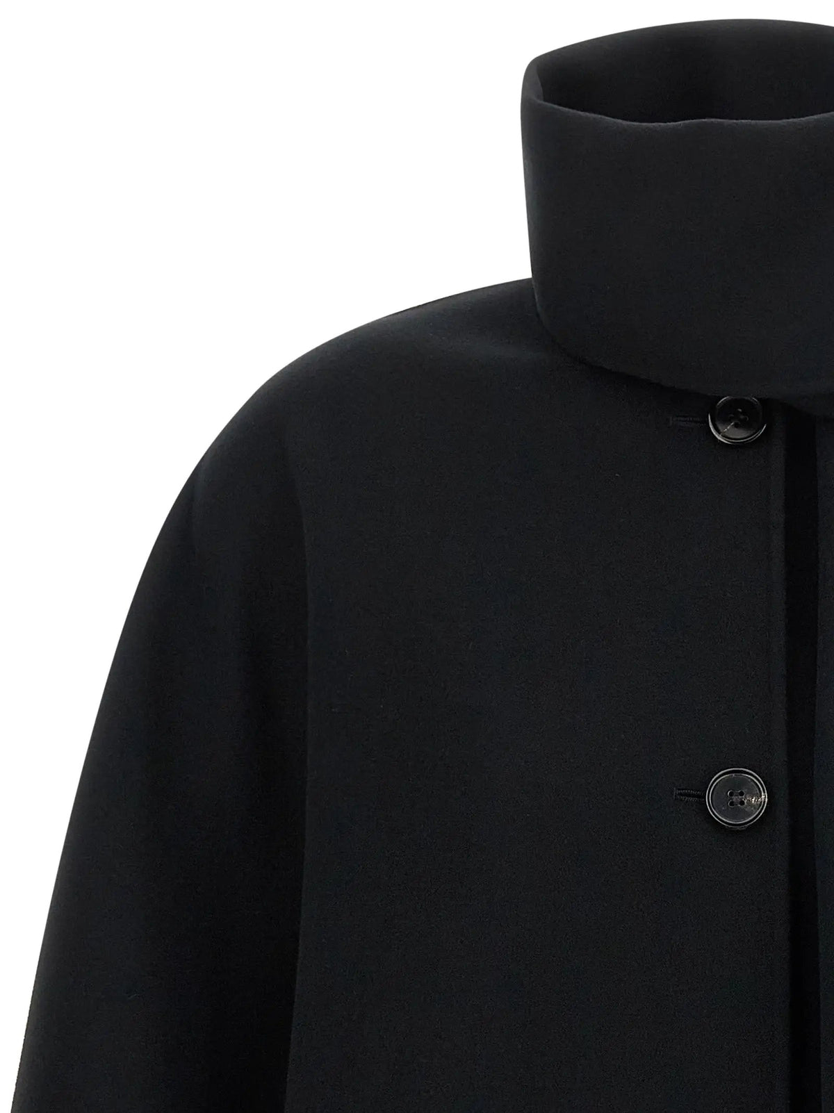 'S Max Mara Black Wool Full-Length Jacket
