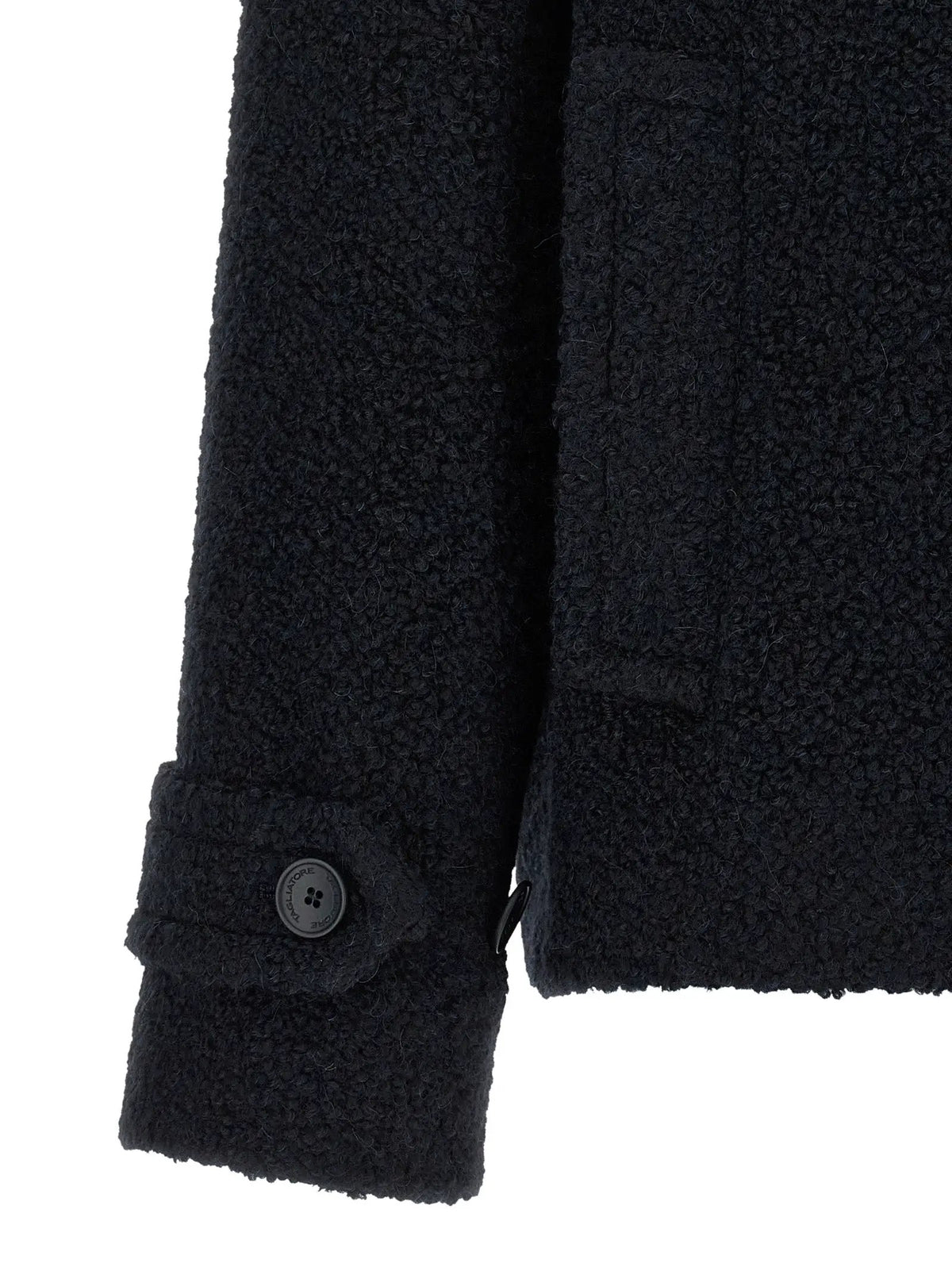 Tagliatore Blue Alpaca Leather Coat
