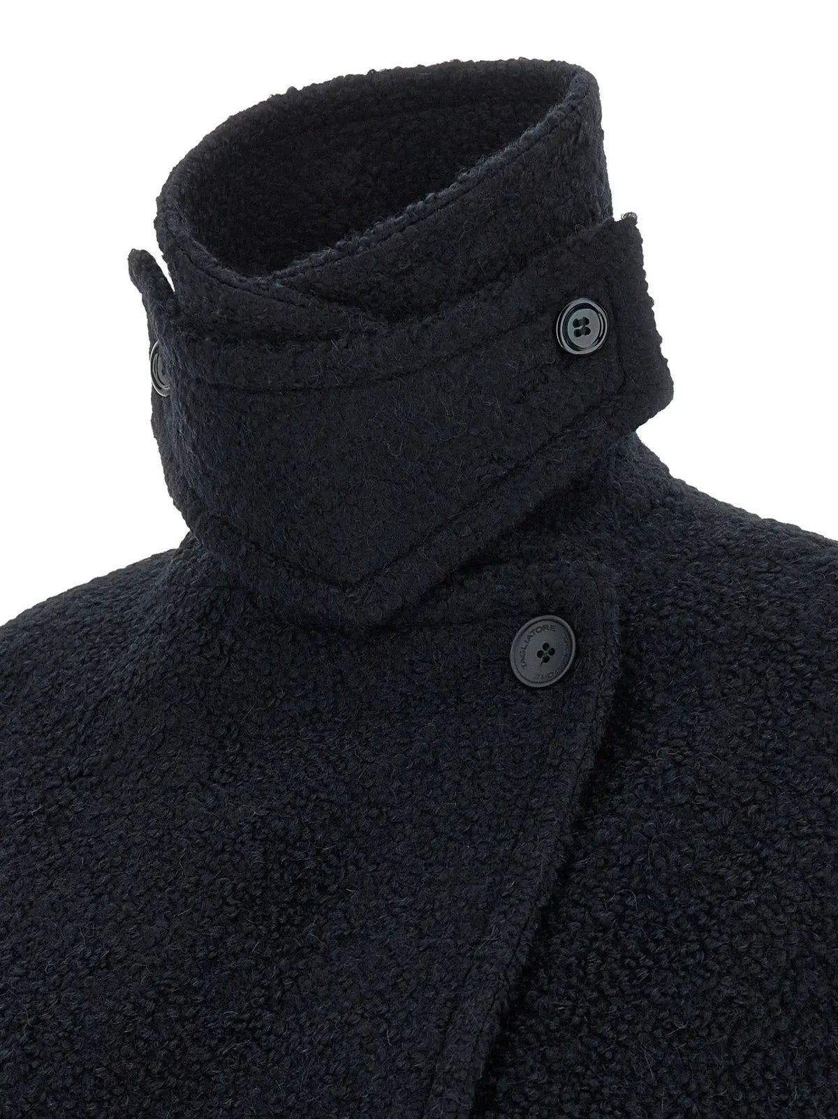 Tagliatore Blue Alpaca Leather Coat