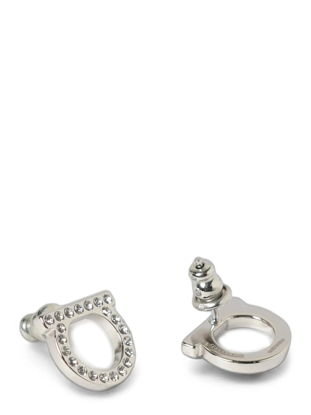 Boucles d'oreilles Ferragamo en laiton argenté