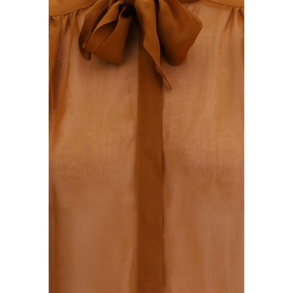 Lardini Brown Viscose Blouse