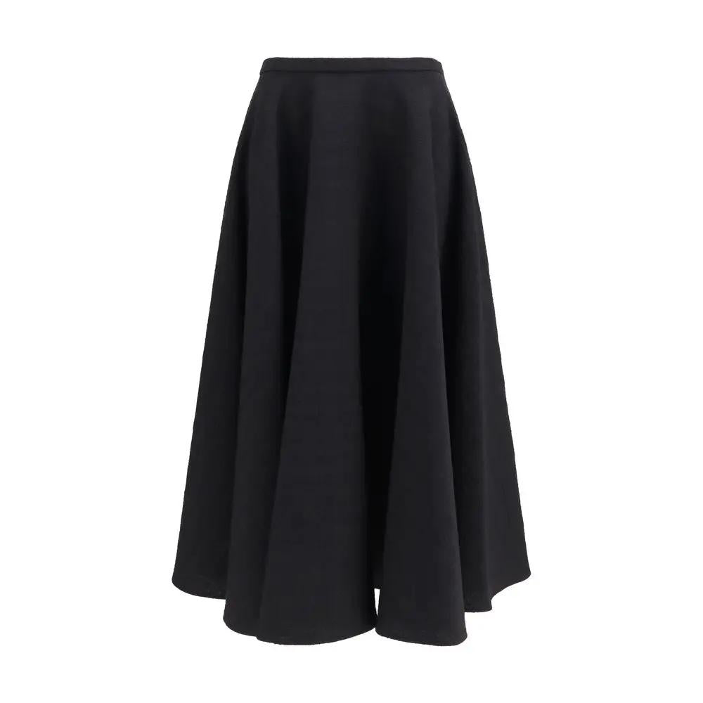 Lardini Black Wool Oves Aries Midi Skirt