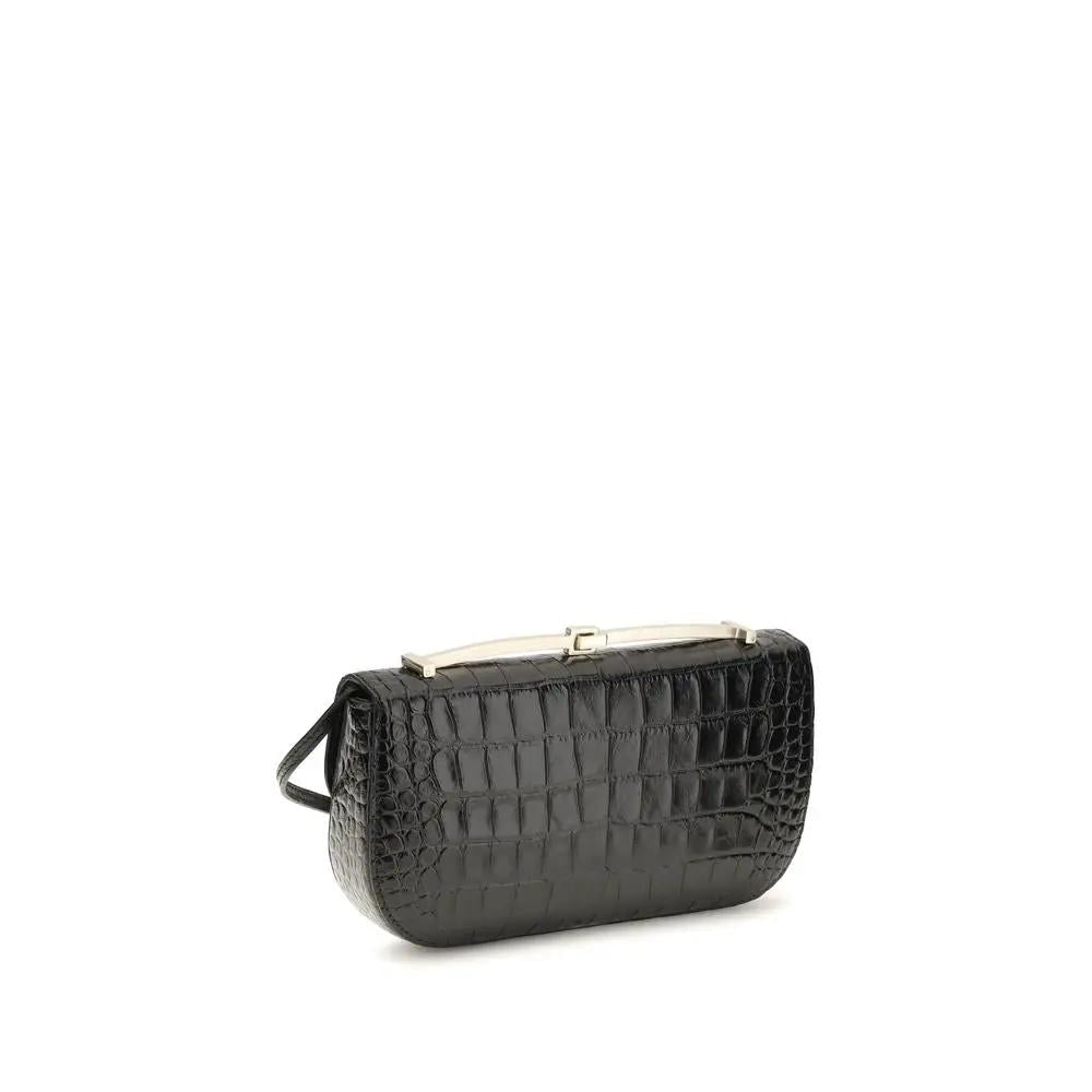 Tom Ford Black Calf Leather Bos Taurus Shoulder Bag