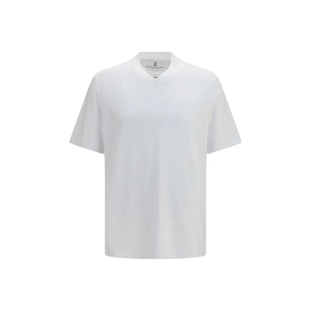 T-shirt en coton blanc Brunello Cucinelli