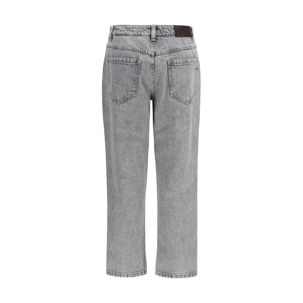 Brunello Cucinelli Gray Cotton Straight-Leg Jeans