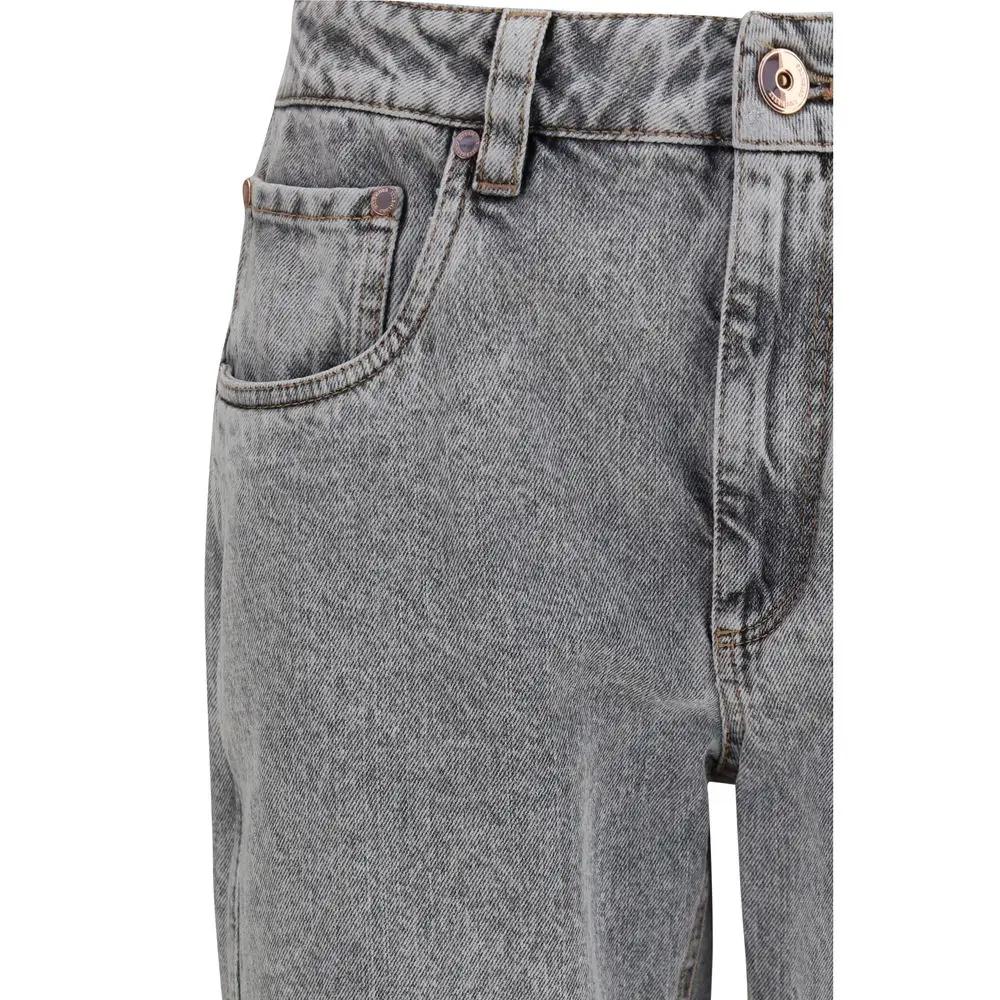 Brunello Cucinelli Gray Cotton Straight-Leg Jeans