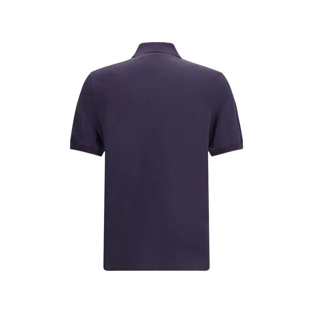 Brunello Cucinelli Purple Cotton Polo Shirt