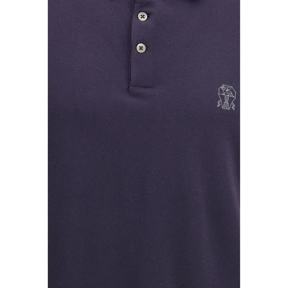 Brunello Cucinelli Purple Cotton Polo Shirt