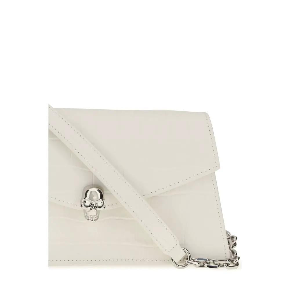 Sac à bandoulière Alexander McQueen en cuir de veau blanc Bos Taurus