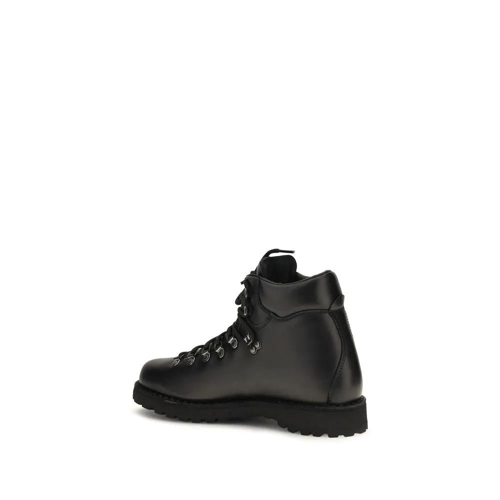 Diemme Black Calf Leather Bos Taurus Lace-Up Boots