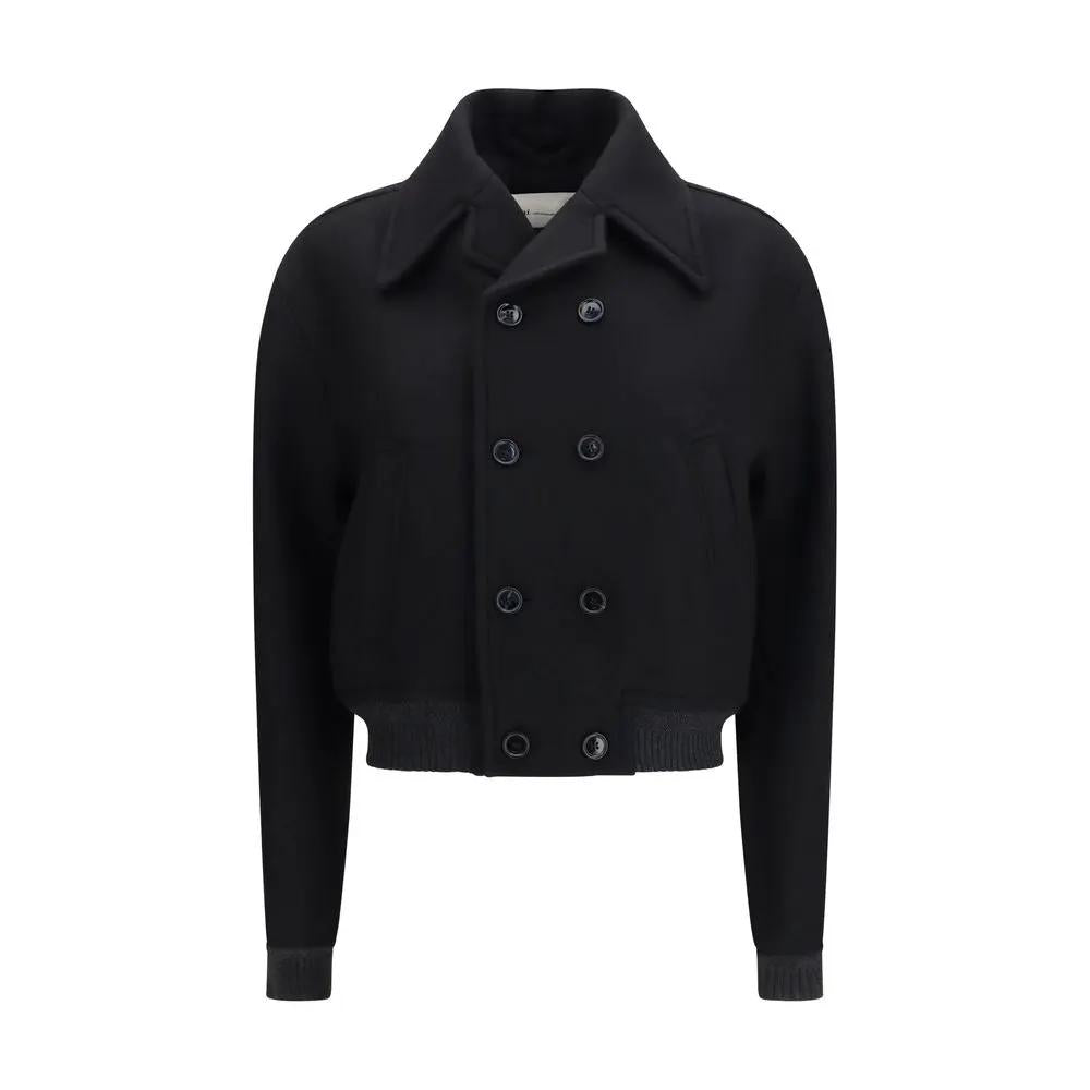 Ami Paris Black Wool Oves Aries Bomber