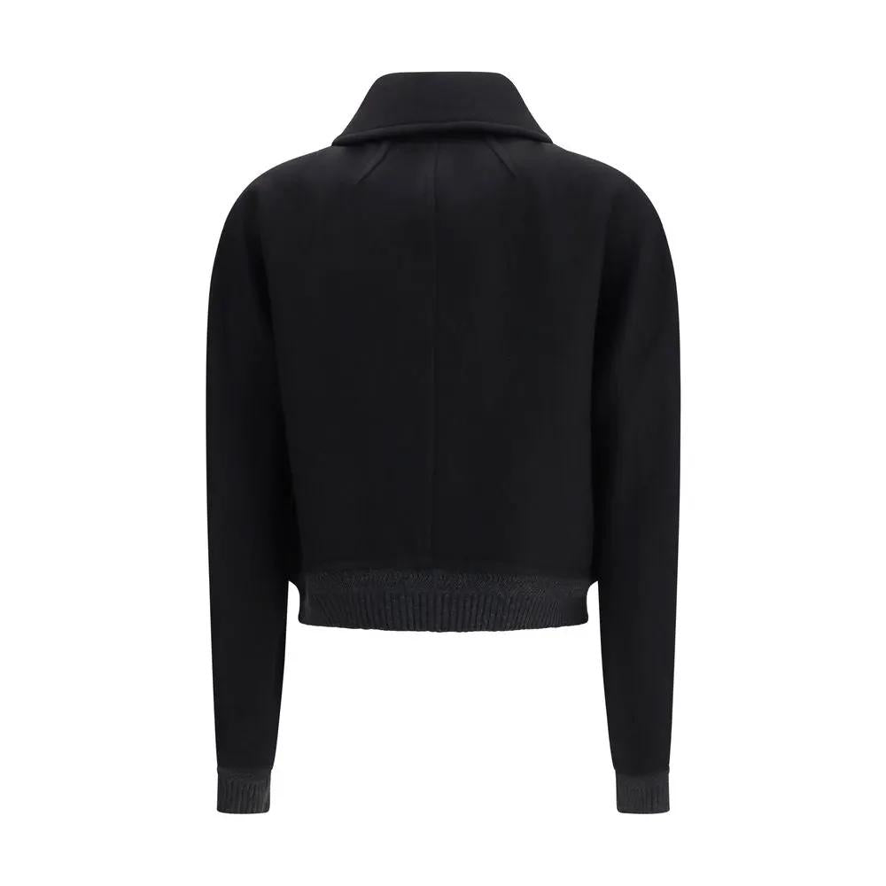 Ami Paris Black Wool Oves Aries Bomber