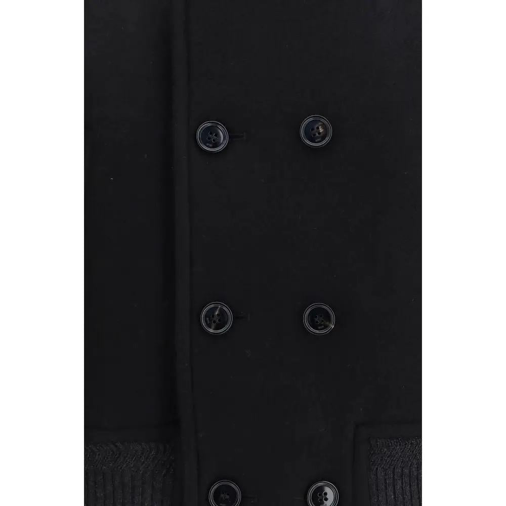 Ami Paris Black Wool Oves Aries Bomber