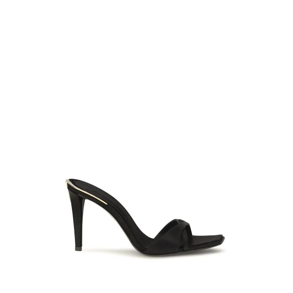 Giuseppe Zanotti Black Viscose Stiletto Heel Sandals