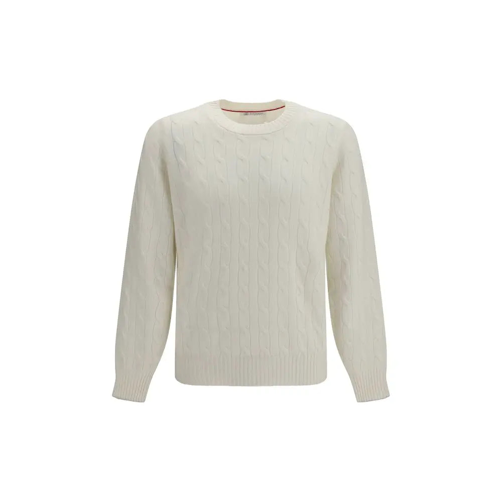 Brunello Cucinelli Brunello Cucinelli White Cashmere Sweater