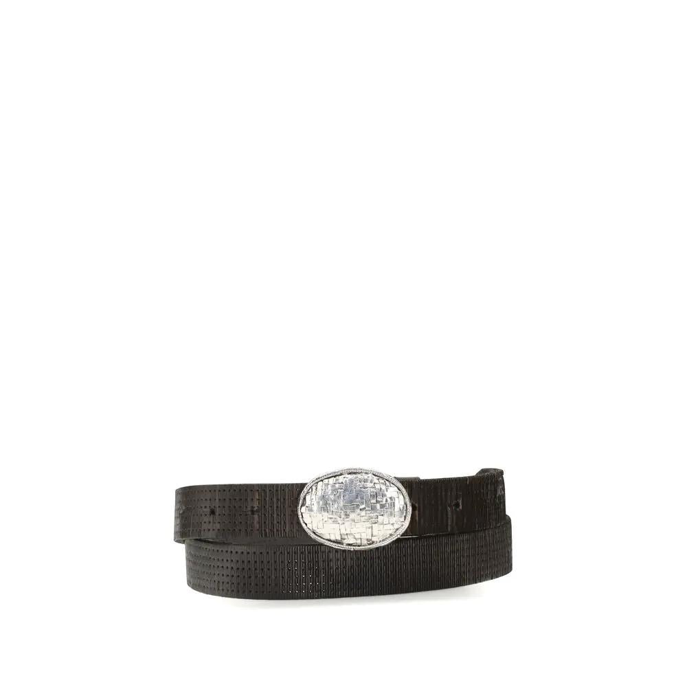 Ceinture Brunello Cucinelli en cuir de veau marron Bos Taurus