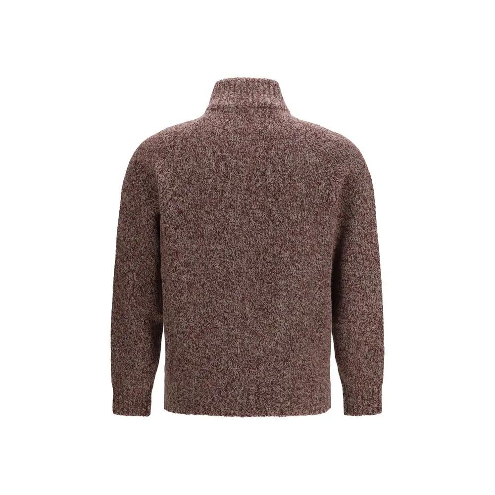 Brunello Cucinelli Bordeaux Wool Oves Aries Cardigan
