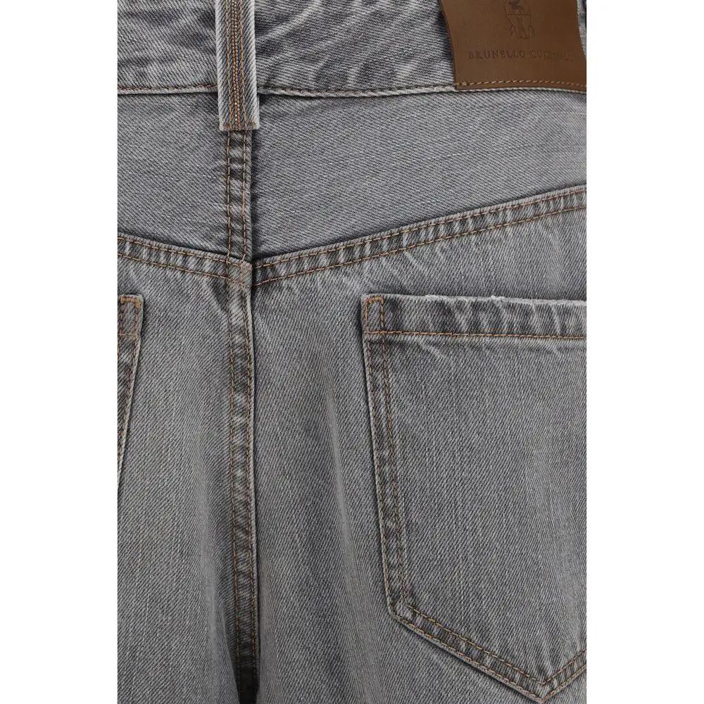 Brunello Cucinelli Gray Cotton Jeans Denim