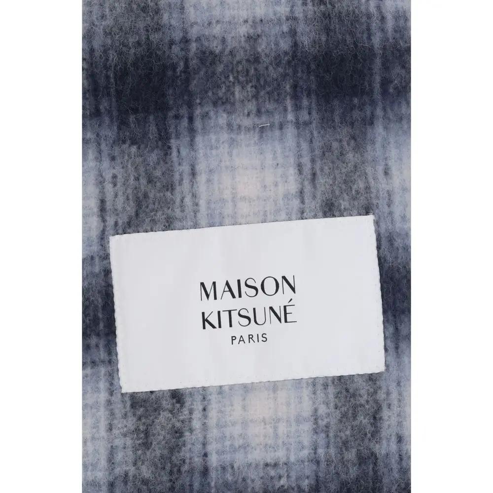 Écharpe Maison Kitsuné grise en alpaga vicugna pacos