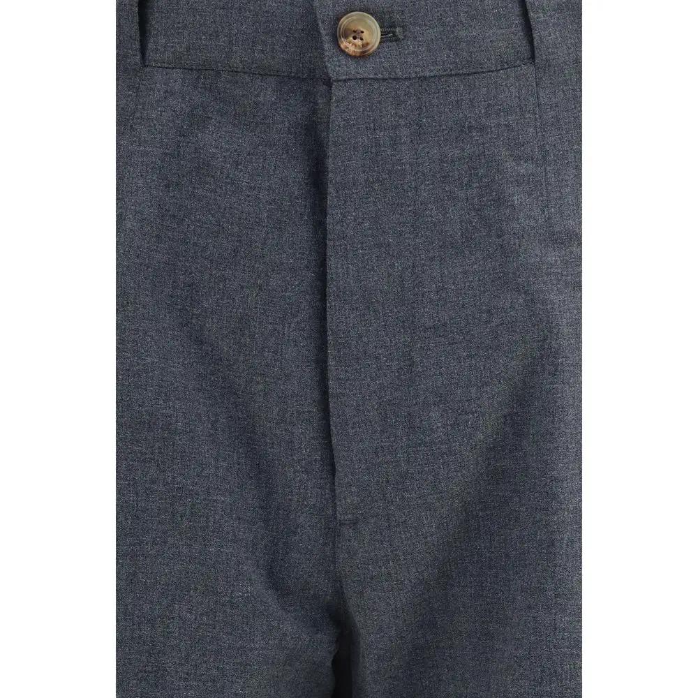Brunello Cucinelli Gray Wool Oves Aries Dress Pants