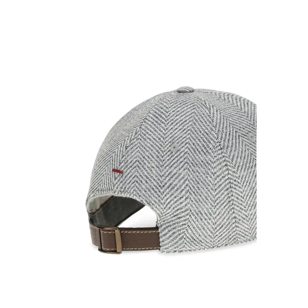 Brunello Cucinelli Casquette Oves Aries en Laine Grise