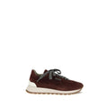 Baskets de sport Brunello Cucinelli en cuir de veau bordeaux Bos Taurus