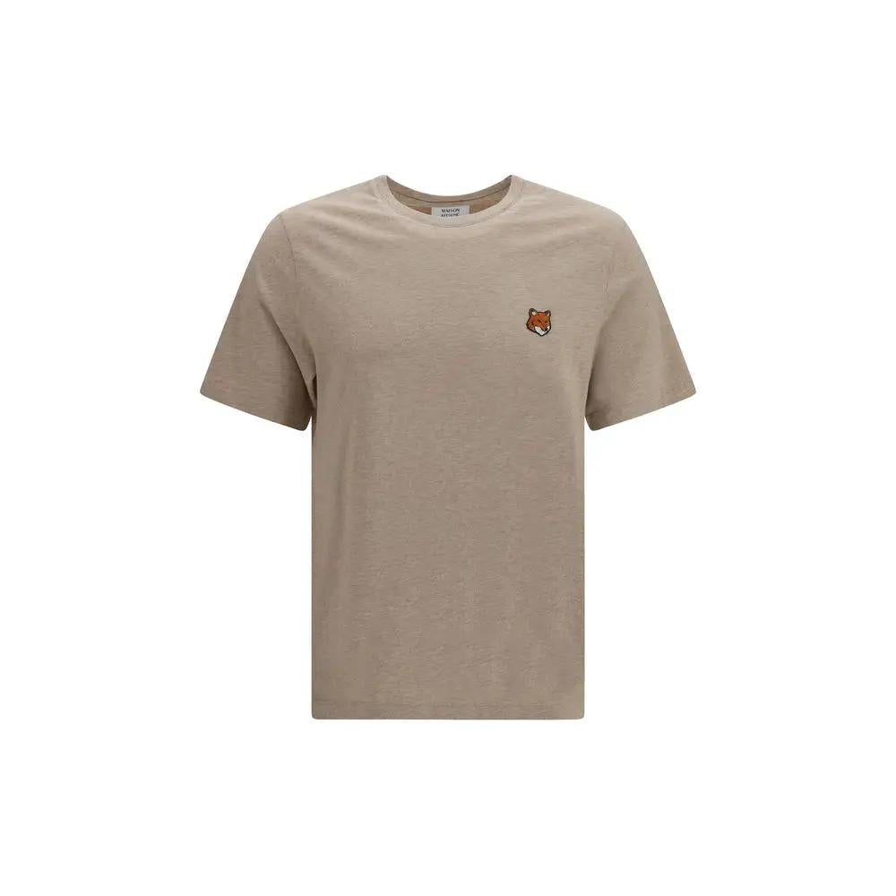 T-shirt en Coton Beige Maison Kitsuné