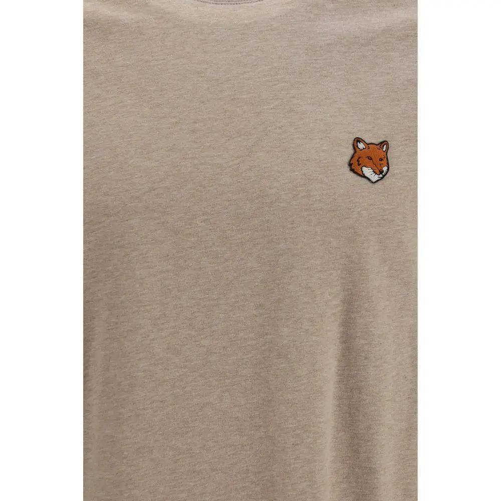 T-shirt en Coton Beige Maison Kitsuné