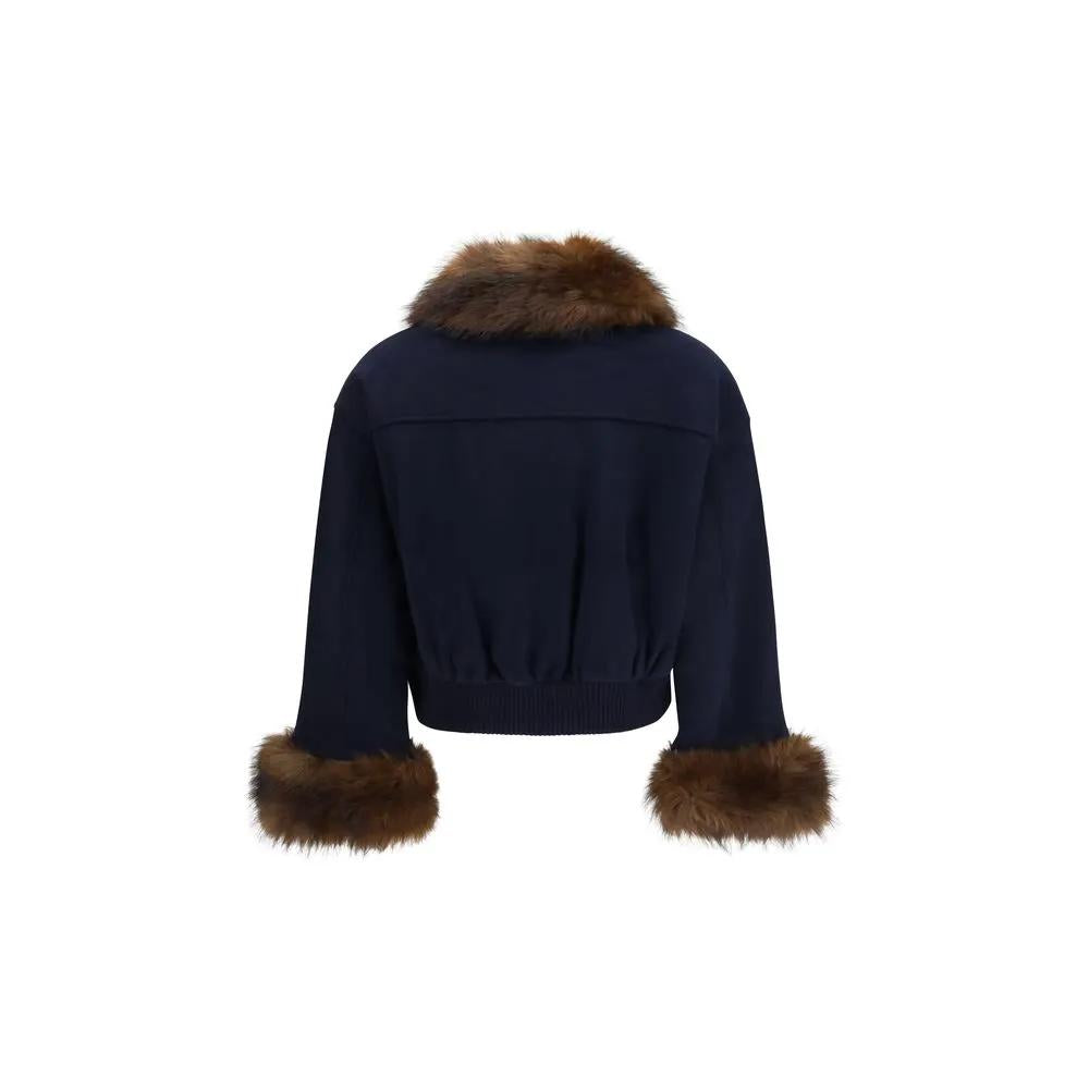 Self-Portrait Blue Wool Oves Aries Jacket