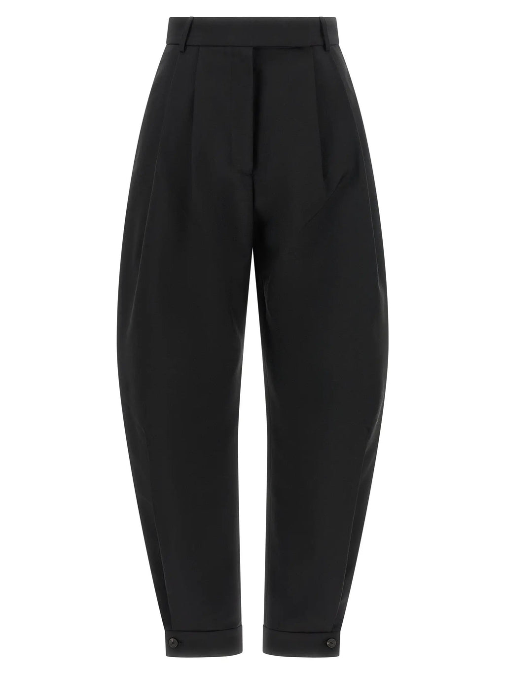 Pantalon décontracté en laine noire Rohe