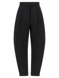 Pantalon décontracté en laine noire Rohe